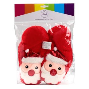 Tomte Plysch Tofflor med Värmepåse (Unisex En Storlek)