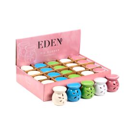 Liten Keramisk Aromalampa med Utskuret Blommönster 7.5cm Liten Keramisk Aromalampa med Utskuret Blommönster 7.5cm