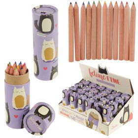 Feline Fine Kattdesign Pennburk med Färgpennor