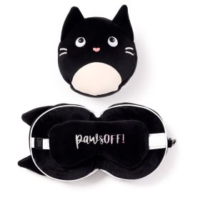 Relaxeazzz Feline Fine Katt Rund Resekudde & Ögonmask