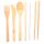 The Nectars Meadow Bi 6-Pack Bestick-Set i 100% Naturlig Bambu med Tyghållare