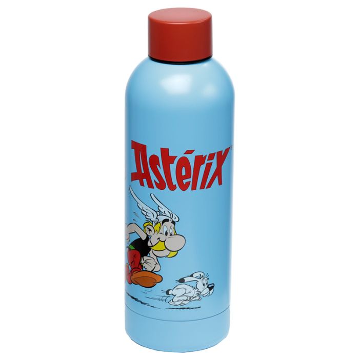 Asterix & Obelix Blå Återanvändbar Värmeisolerad Dryckesflaska i Rostfritt Stål för Varm & Kall Dryck 530ml