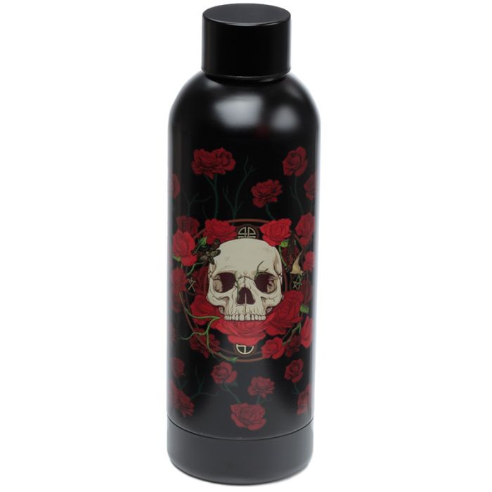 Skulls & Roses Återanvändbar Värmeisolerad Dryckesflaska i Rostfritt Stål för Varm & Kall Dryck 530ml