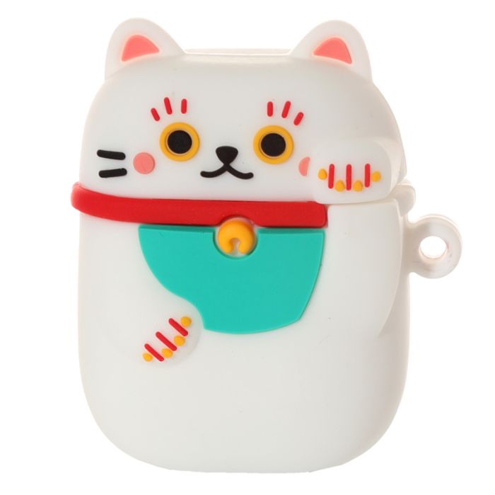Maneki Neko Lyckokatt Silikonöverdrag för Trådlösa Hörlurar (Hörlurar & Fodral Ej Inkluderat)