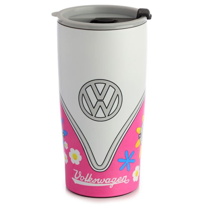 Volkswagen VW T1 Camper Summer Love Återanvändbar Värmeisolerad Varm & Kall Mat & Dryckskopp i Rostfritt Stål 500ml