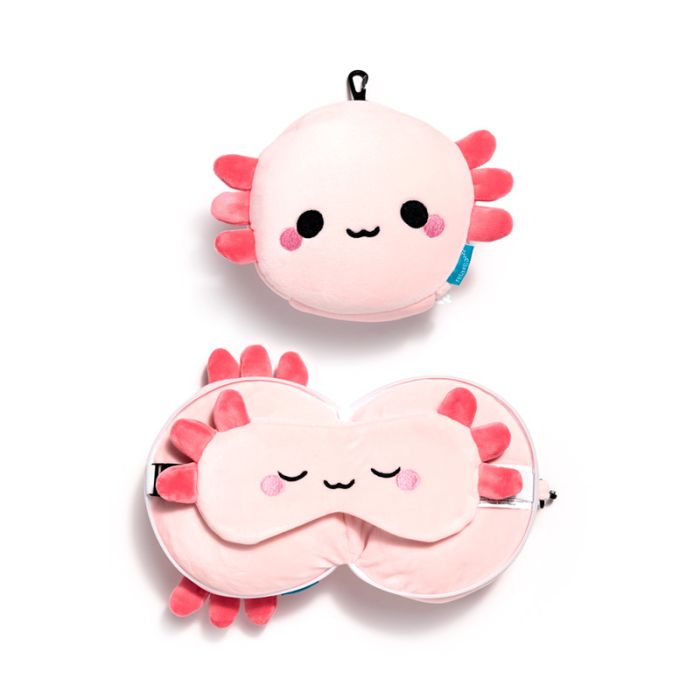 Relaxeazzz Adoramals Maddie the Axolotl Resekudde & Ögonmask