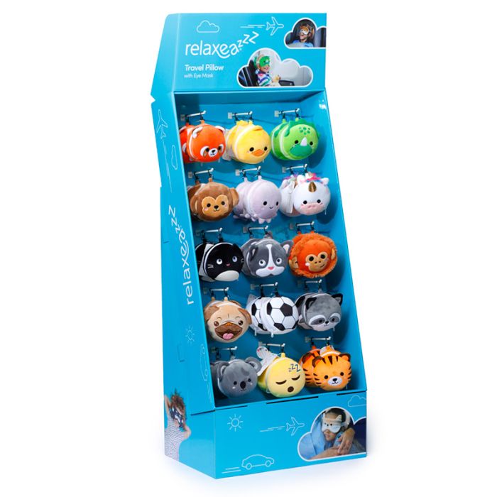15 Krokar FSDU Displayställ för Relaxeazzz Resekuddar & Ögonmasker