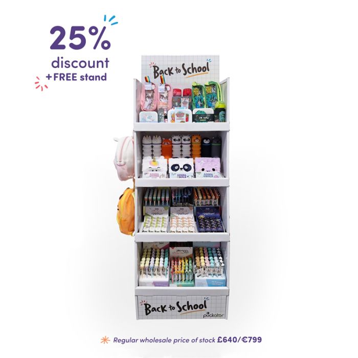 Skolstart Essentials Fylld FSDU Displayställ med 4 Hyllor