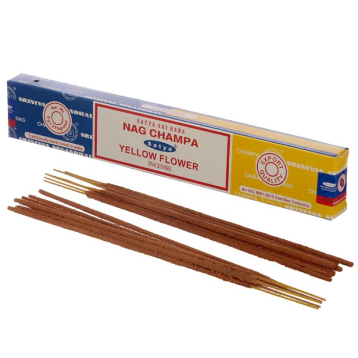 01341 Satya Nag Champa & Yellow Flower Rökelsestickor