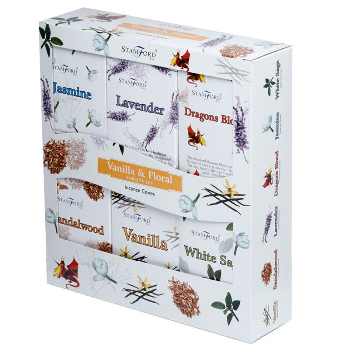 37354 Stamford Rökelsekoner 12-Pack Blandat Set - Vanilla & Floral