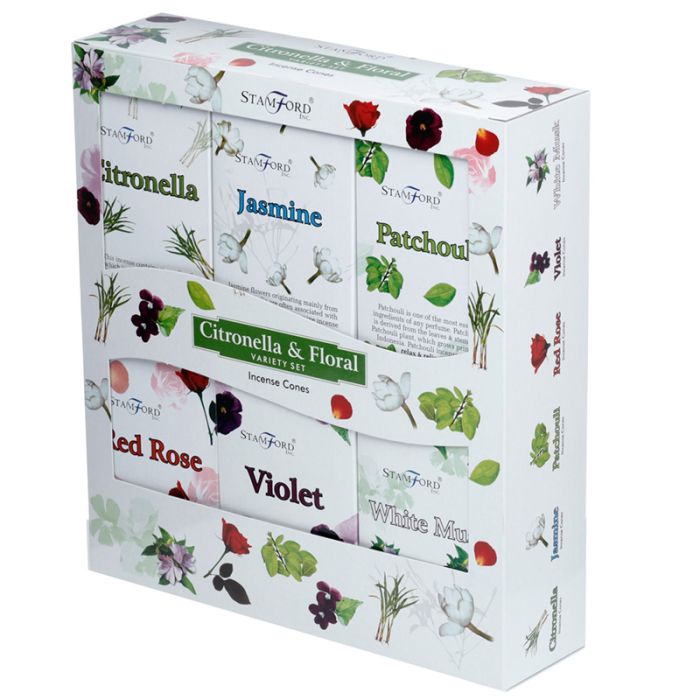 37356 Stamford Rökelsekoner 12-Pack Blandat Set - Citronella & Floral