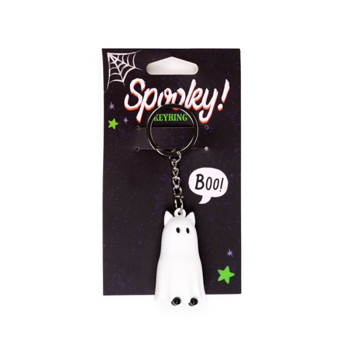 Spooky Spöke Katt 3D PVC Nyckelring