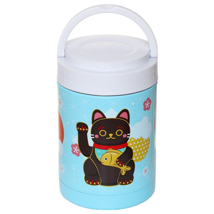 Maneki Neko Lyckokatt Återanvändbar Värmeisolerad Lunchburk För Varm & Kall Mat 500ml