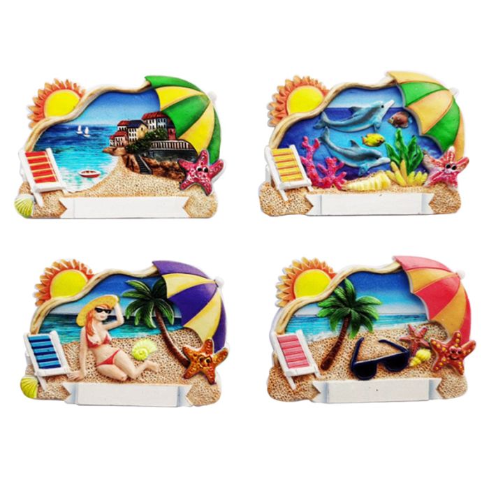 3D Tryckt Kustsouvenir Magnet Strandparasoll