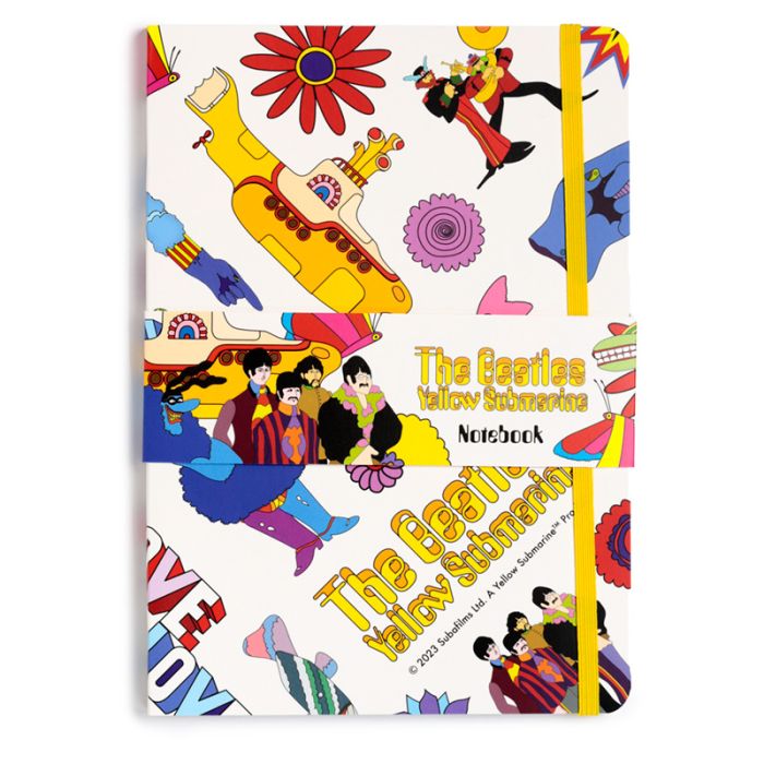 The Beatles Yellow Submarine Vit A5 Anteckningsbok med Återvunnet Papper