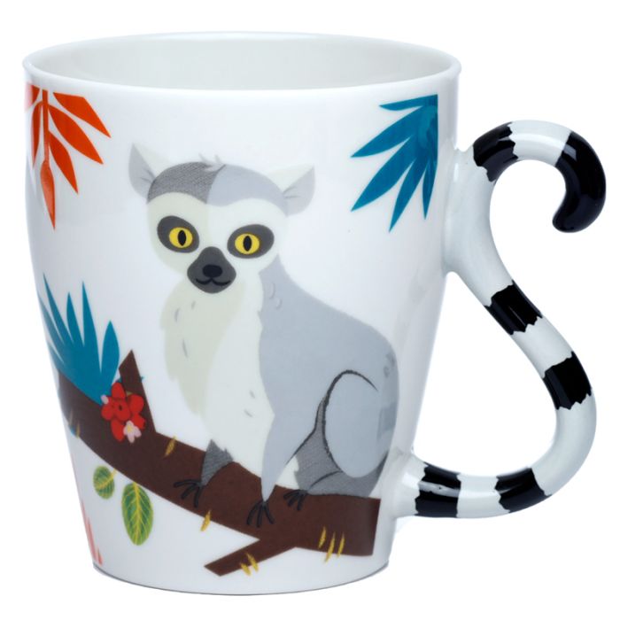 Lemur Spirit of the Night Svans Keramikmugg med Format Handtag