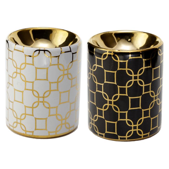 Eden Metallic Guld Geometrisk Mini Aromalampa i Keramik
