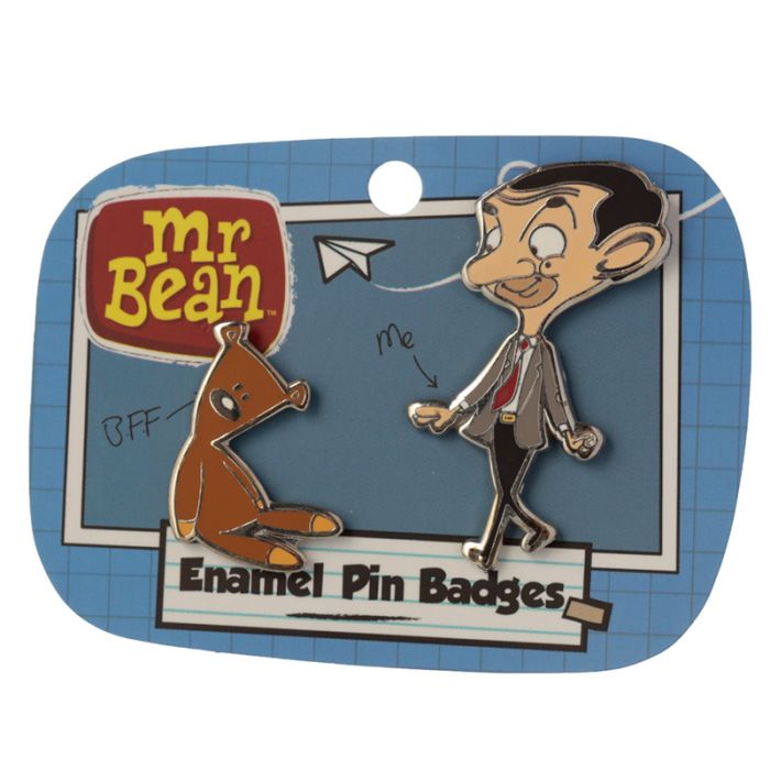 Mr Bean och Nalle 2-Pack Emalj Pin