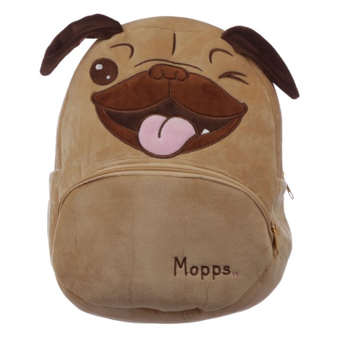 Mopps Mops Plysch Ryggsäck