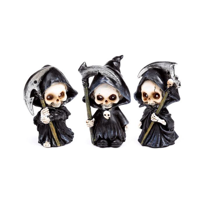 The Reaper Mini Dödskalle 3-Pack med Lie