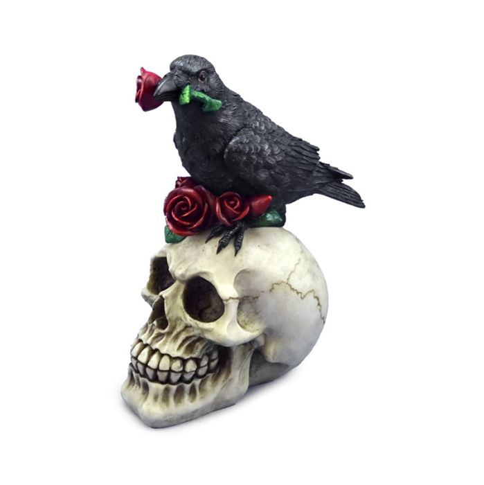 Dödskalle med Korp & Röda Rosor