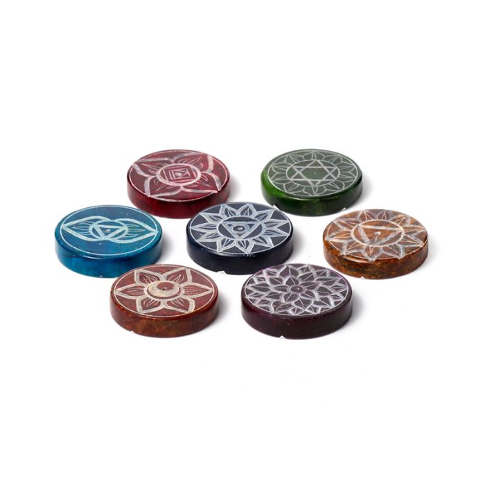 Snidad Täljsten Chakra Rund Rökelsehållare