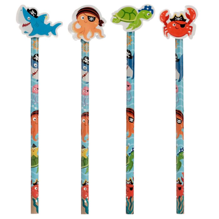 Ahoy Ocean Pirat Vänner Penna med Suddgummitopp