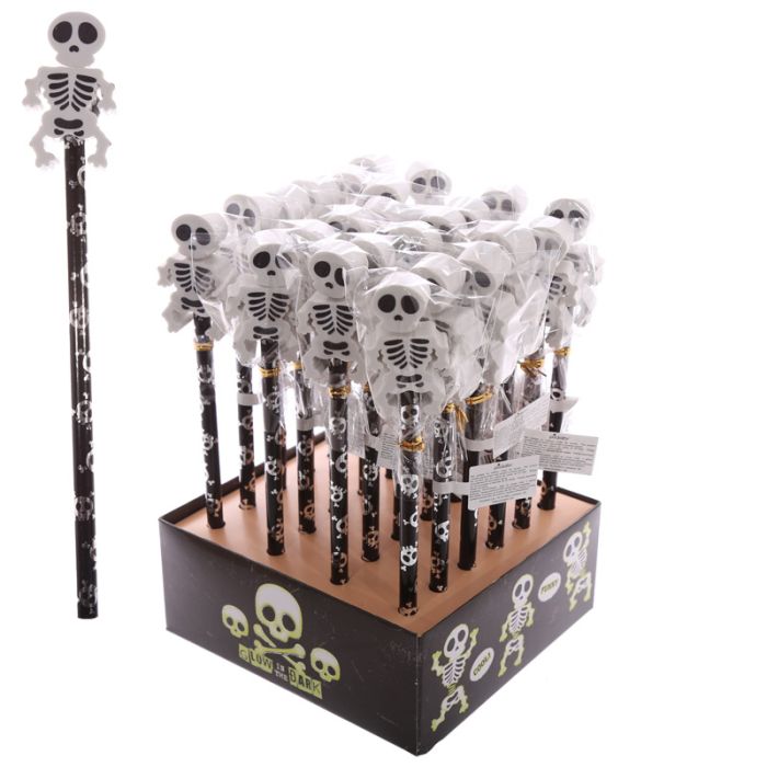 Rolig Skelett Penna med Suddgummi Topp