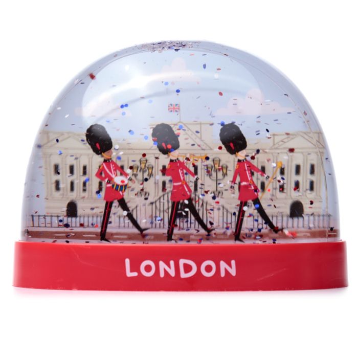 London Souvenir Vakt på Parad Stor Glitter Snöstorm Snöglob