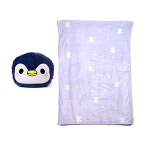 Blankeazzz Adoramals Nico the Penguin Pingvin 2-i-1 Plyschleksak & Resefilt