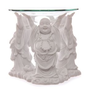 Vit Skrattande Buddha Aromalampa 11cm Vit Skrattande Buddha Aromalampa 11cm