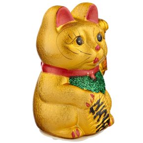 Maneki Neko Vinkande Katt, Öppna Ögon 17cm Maneki Neko Vinkande Katt, Öppna Ögon 17cm