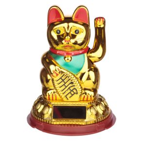 Maneki Neko Guld Vinkande Lyckokatt Solcellsfigur Maneki Neko Guld Vinkande Lyckokatt Solcellsfigur