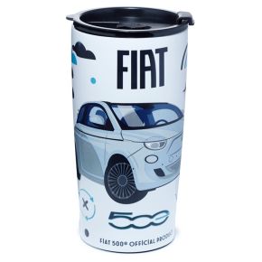 Fiat 500 E Återanvändbar Värmeisolerad Kopp i Rostfritt Stål 500ml