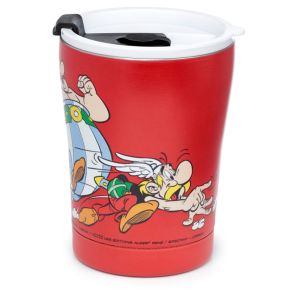 Asterix & Obelix Röd Återanvändbar Värmeisolerad Mat & Dryckskopp i Rostfritt Stål 300ml