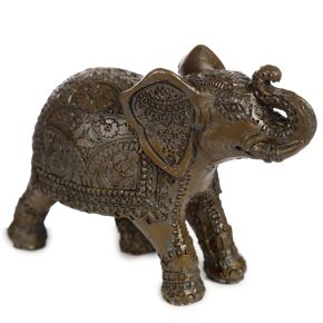 Mörk Borstad Träeffekt Medium Thai Elefant Figurin