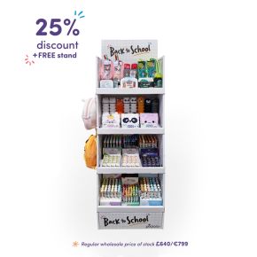 Skolstart Essentials Fylld FSDU Displayställ med 4 Hyllor Skolstart Essentials Fylld FSDU Displayställ med 4 Hyllor