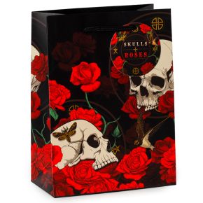 Skulls and Roses Röda Rosor Presentpåse - Medium