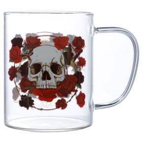 Skull & Roses Glasmugg Skull & Roses Glasmugg