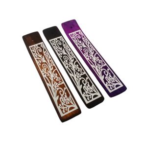 Mangoträ Rökelsehållare för Stickor med Stjälkmönster