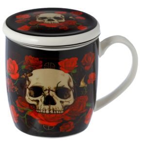 Skulls and Roses Porslinsmugg-Set med Tesil & Lock