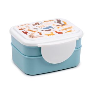Feline Fine Katter Clip Lock Staplad Bento Lunchlåda med Bestick Feline Fine Katter Clip Lock Staplad Bento Lunchlåda med Bestick