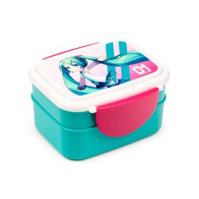 Hatsune Miku Clip Lock Staplad Bento Lunchlåda med Bestick Hatsune Miku Clip Lock Staplad Bento Lunchlåda med Bestick