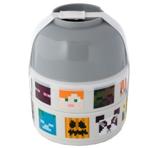 Minecraft Faces Staplad Rund Bento Lunchlåda