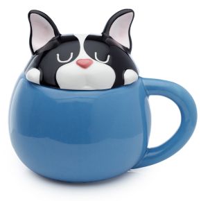 Dog Squad Fransk Bulldog Keramik Djurmugg med Lock