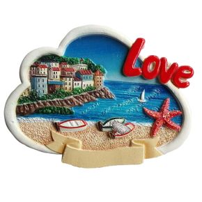 3D Tryckt Kustmagnet Souvenir - Molnformad Love