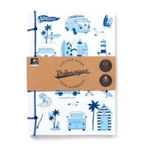 Explore More Beach Life VW Volkswagen T1 Camper Bus A5 Anteckningsbok med Stenpapper