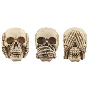 3-Pack Dödskalle Hear No Speak No See No Evil