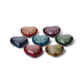 Snidad Täljsten Chakra Hjärta Flower of Life Rökelsehållare Snidad Täljsten Chakra Hjärta Flower of Life Rökelsehållare