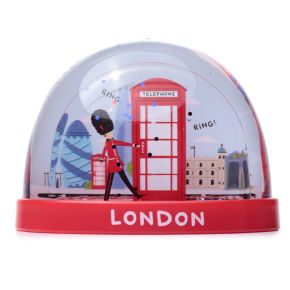 London Souvenir Röd Telefonkiosk och Vakt Medium Glitter Snöstorm Snöglob London Souvenir Röd Telefonkiosk och Vakt Medium Glitter Snöstorm Snöglob